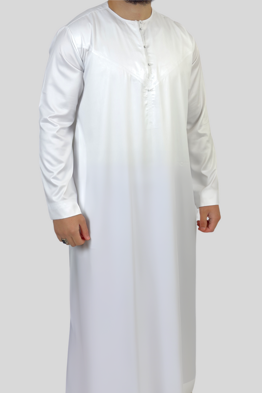 Shiny White Omani Thobe